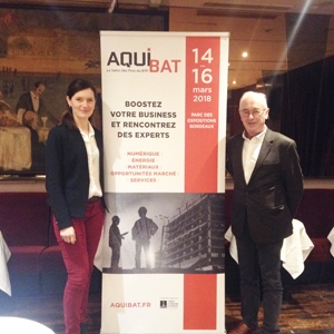 Delphine Demade, directrice d’ Aquibat et Bernard Aldebert, qui pilote le comité technique du salon. [©ACPresse]