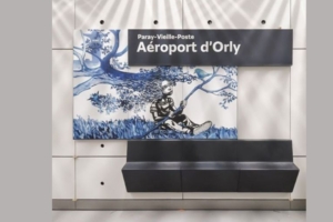 Sur la ligne 14, la gare Aéroport d’Orly bénéficie d’un aménagement en Bfup. [©Vicat]