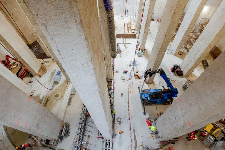 Pour construire le bassin de stockage, près de la gare d’Austerlitz, Cemex a fourni 30 000 m3 de bétons. [©Cemex]