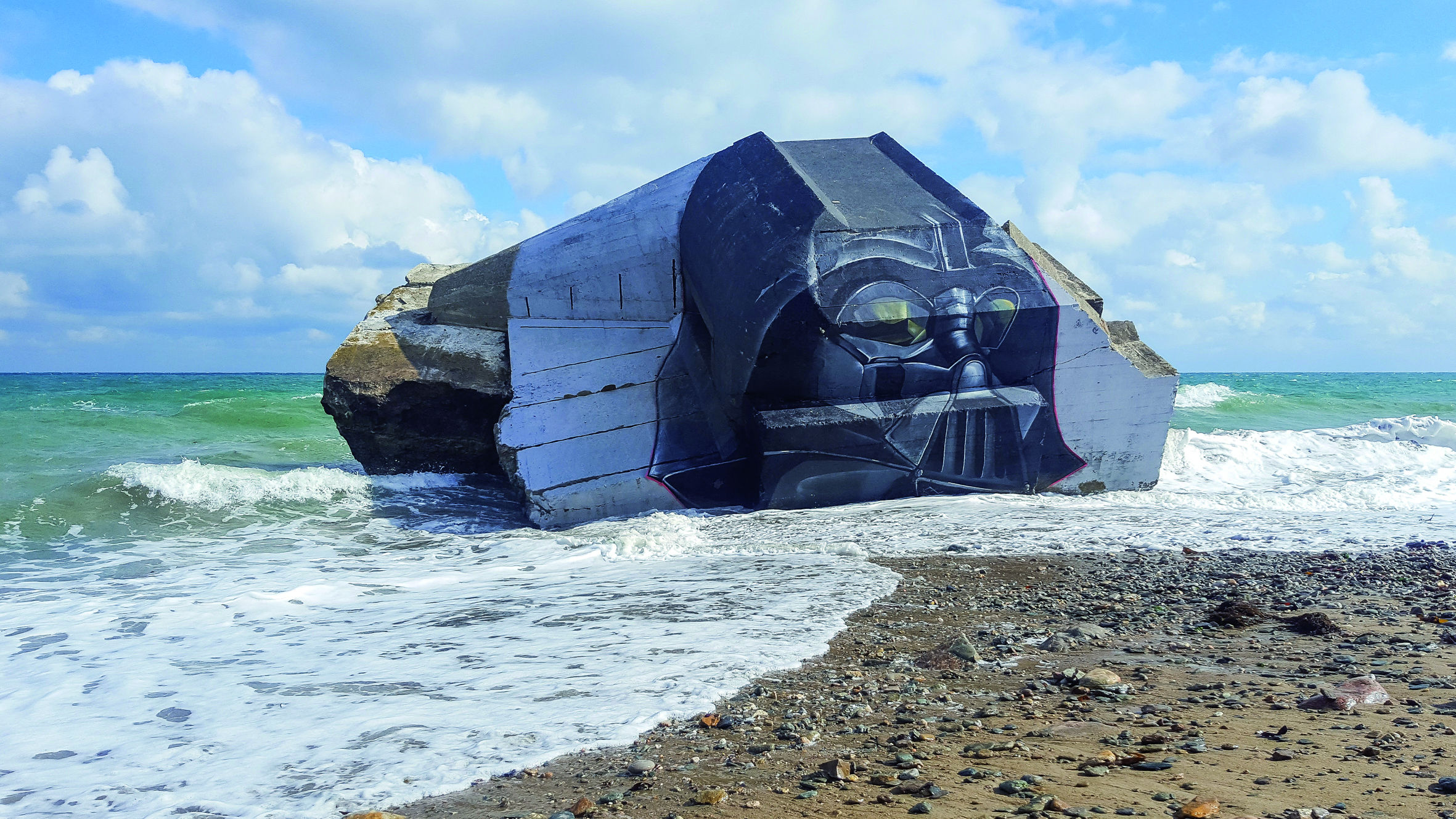 Portrait en Street Art de Dark Vador.