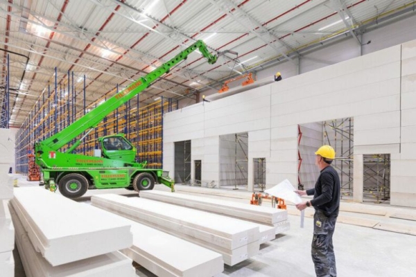 Les dalles Hebel de Xella sont fixées contre une structure porteuse en béton armée, en acier ou en bois. [©Xella]