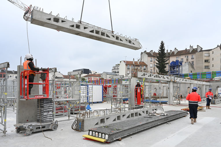 L’Optipoutre est une poutre treillis bas carbone développé par Chantiers Modernes Construction, filiale Vinci Construction. [©Vinci Construction]