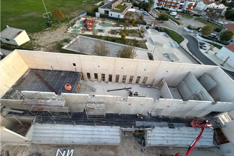 Construction de future halle des sports à Canohès (66). [©Pimentel BTP]