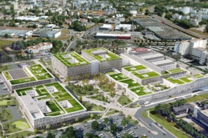 Vue aérienne du futur CHU de Caen. [©CHU de Caen Normandie]