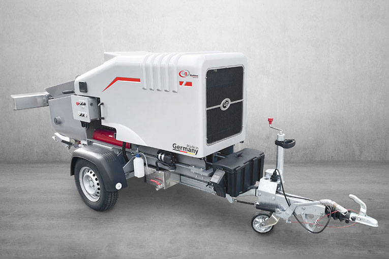 Pompe à piston Concreteman de GB Machines, distribuée en France par Grollé Services. [©GB Machines/Grollé Services]