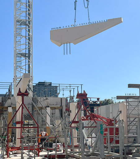 Eléments préfabriqués assemblés sur site. [©Brenac & Gonzales & Associés]