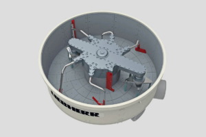 Le système de nettoyage haute pression LiClean peut être intégré aux malaxeurs Liebherr. [©Liebherr]