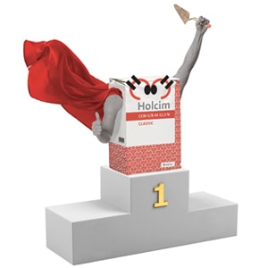 Les sacs de ciments de la gamme “Classic” de Holcim Belgique évoluent vers un packaging plus dynamique. [©Holcim Belgique]