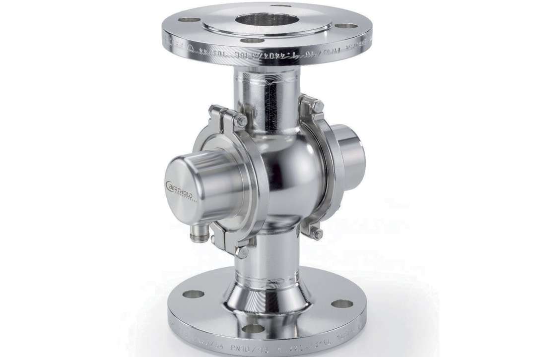 La FlowCell permet de mesurer en ligne le taux d’humidité, en étant intégrée dans la tuyauterie. [©Berthold]